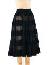 Pintuck and Lace Banded Circle Skirt Bottom arcadeshops.com