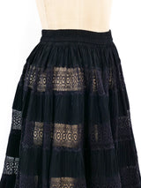 Pintuck and Lace Banded Circle Skirt Bottom arcadeshops.com