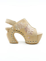 Alexander McQueen Floral Embroidered Armadillo Sandals Accessory arcadeshops.com