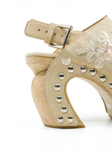 Alexander McQueen Floral Embroidered Armadillo Sandals Accessory arcadeshops.com