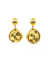 Modernist Goldtone Drop Earrings Accessory arcadeshops.com