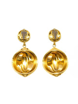 Modernist Goldtone Drop Earrings Accessory arcadeshops.com