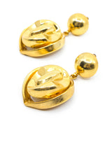 Modernist Goldtone Drop Earrings Accessory arcadeshops.com