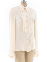 Escada Ivory Tuxedo Shirt Top arcadeshops.com