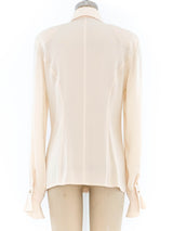Escada Ivory Tuxedo Shirt Top arcadeshops.com