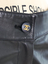 Chanel Black Leather Pants Bottom arcadeshops.com