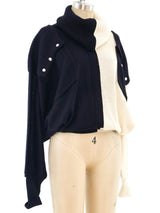 1980's Black and White Knit Sweater Top arcadeshops.com