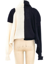 1980's Black and White Knit Sweater Top arcadeshops.com