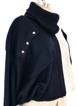 1980's Black and White Knit Sweater Top arcadeshops.com