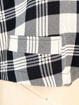 Yves Saint Laurent Check Silk Cropped Top Top arcadeshops.com