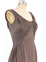 Ruched Silk Chiffon Gown Dress arcadeshops.com