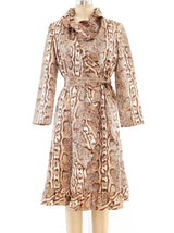 Embellished Snake Printed Trench Coat Jacket arcadeshops.com