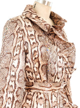 Embellished Snake Printed Trench Coat Jacket arcadeshops.com