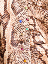 Embellished Snake Printed Trench Coat Jacket arcadeshops.com