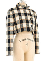 Teal Traina Plaid Cropped Jacket Jacket arcadeshops.com