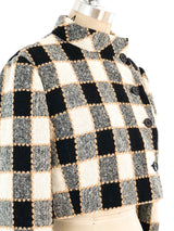 Teal Traina Plaid Cropped Jacket Jacket arcadeshops.com