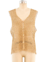 Bamboo Bead Crochet Vest Jacket arcadeshops.com
