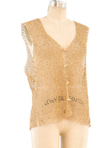 Bamboo Bead Crochet Vest Jacket arcadeshops.com