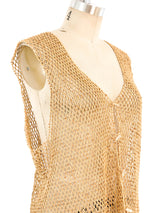 Bamboo Bead Crochet Vest Jacket arcadeshops.com