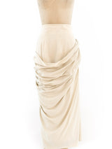 Sophie Sitbon Cream Draped Midi Skirt Bottom arcadeshops.com