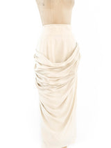 Sophie Sitbon Cream Draped Midi Skirt Bottom arcadeshops.com