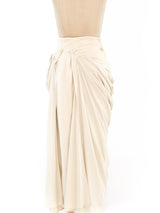 Sophie Sitbon Cream Draped Midi Skirt Bottom arcadeshops.com