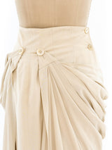Sophie Sitbon Cream Draped Midi Skirt Bottom arcadeshops.com