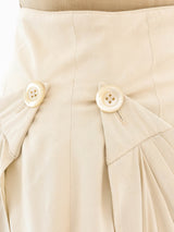 Sophie Sitbon Cream Draped Midi Skirt Bottom arcadeshops.com