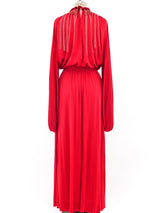 Bill Blass Fringed Jersey Gown Dress arcadeshops.com