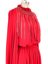 Bill Blass Fringed Jersey Gown Dress arcadeshops.com