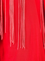Bill Blass Fringed Jersey Gown Dress arcadeshops.com