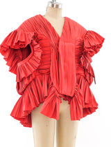 Rick Owens Pleated Ruffle Sleeveless Jacket Jacket arcadeshops.com