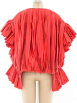 Rick Owens Pleated Ruffle Sleeveless Jacket Jacket arcadeshops.com