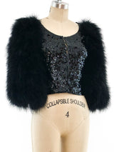 Sonia Rykiel Marabou Sleeved Sequin Jacket Jacket arcadeshops.com