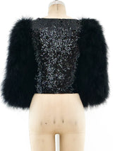 Sonia Rykiel Marabou Sleeved Sequin Jacket Jacket arcadeshops.com