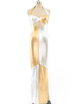 Norma Kamali Metallic Patchwork Cutout Dress Dress arcadeshops.com