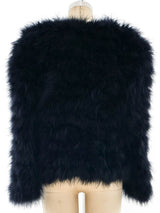Sonia Rykiel Black Marabou Feather Jacket Jacket arcadeshops.com