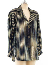 Halston Metallic Striped Lame Top Top arcadeshops.com