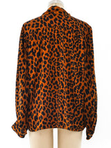 Yves Saint Laurent Leopard Printed Silk Blouse Top arcadeshops.com