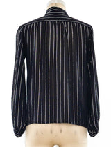 Yves Saint Laurent Silver Striped Top Top arcadeshops.com