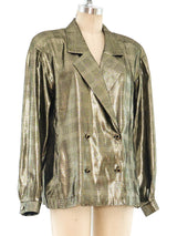 Metallic Gold Plaid Lamé Top Top arcadeshops.com