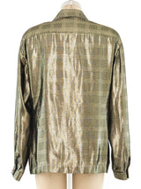 Metallic Gold Plaid Lamé Top Top arcadeshops.com