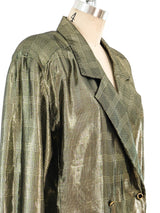 Metallic Gold Plaid Lamé Top Top arcadeshops.com