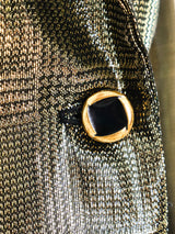 Metallic Gold Plaid Lamé Top Top arcadeshops.com