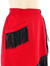 Yves Saint Laurent Fringed Wrap Skirt Bottom arcadeshops.com
