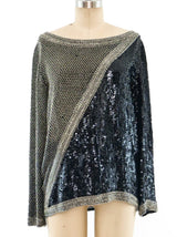 Halston Bead Embellished Silk Top Top arcadeshops.com