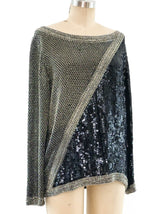 Halston Bead Embellished Silk Top Top arcadeshops.com