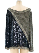 Halston Bead Embellished Silk Top Top arcadeshops.com