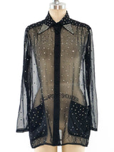 Giorgio Sant'Angelo Rhinestone Studded Top Top arcadeshops.com