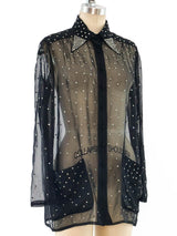 Giorgio Sant'Angelo Rhinestone Studded Top Top arcadeshops.com
